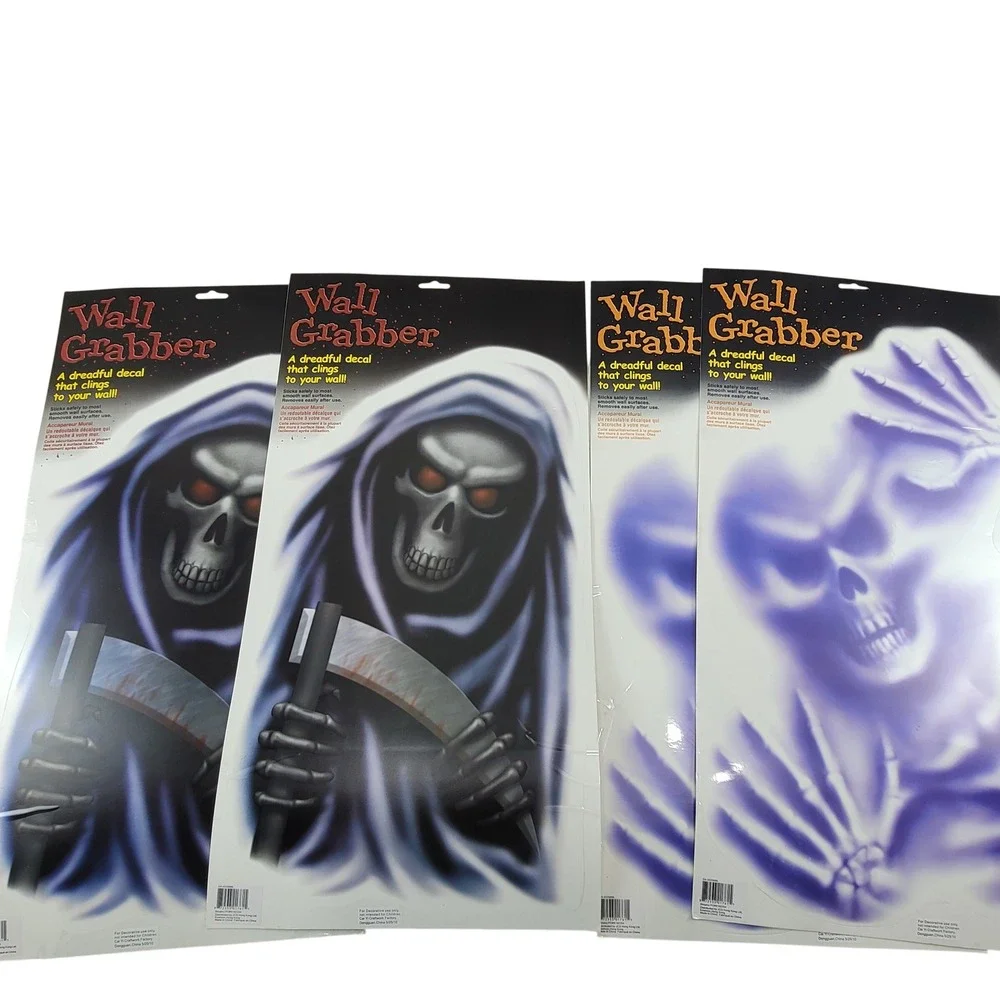 Wall Grabber Halloween Decals Grim Reaper Ghost 4 Pack Purple Black 2010